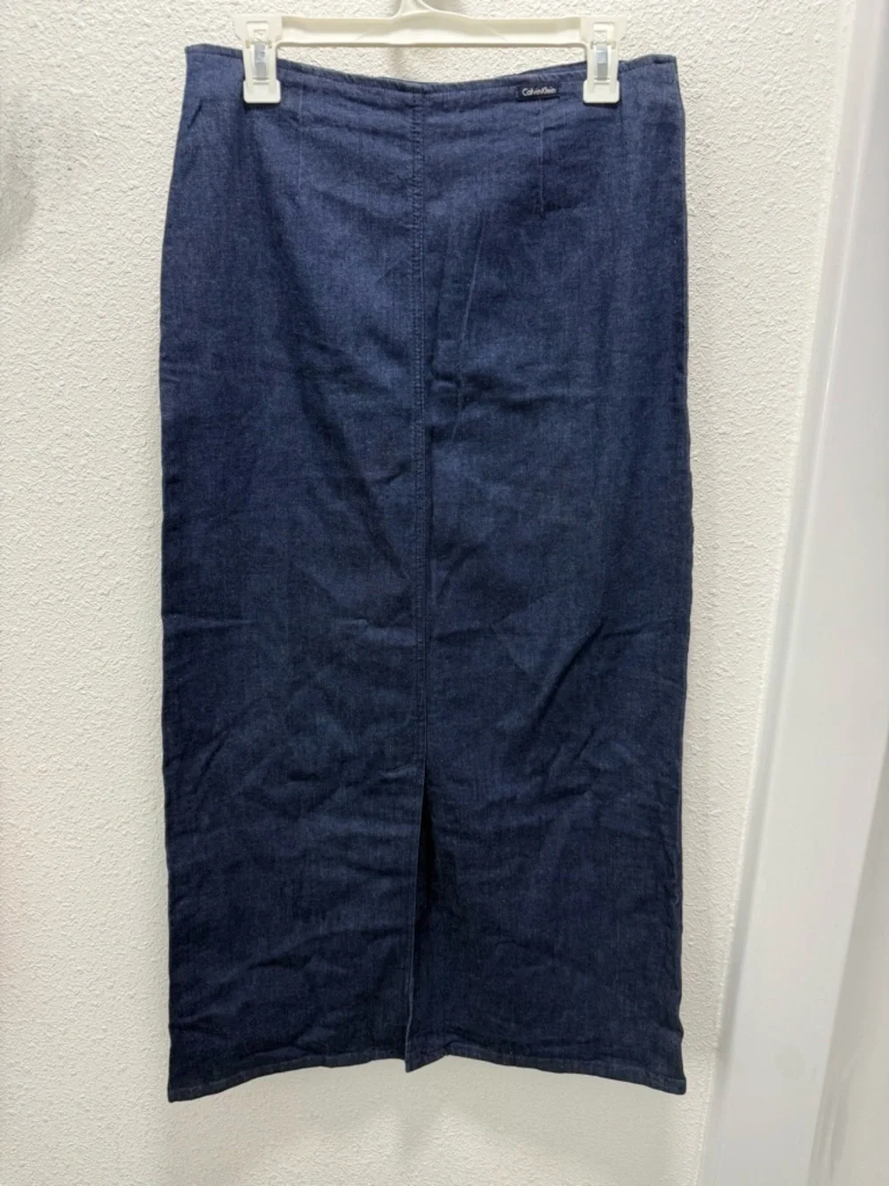 Clavin Klein Dark Blue long denim skirt often styled as a maxi skirt Sz (6) - Picture 2 of 3